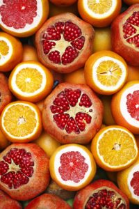 pomegranate, red, orange