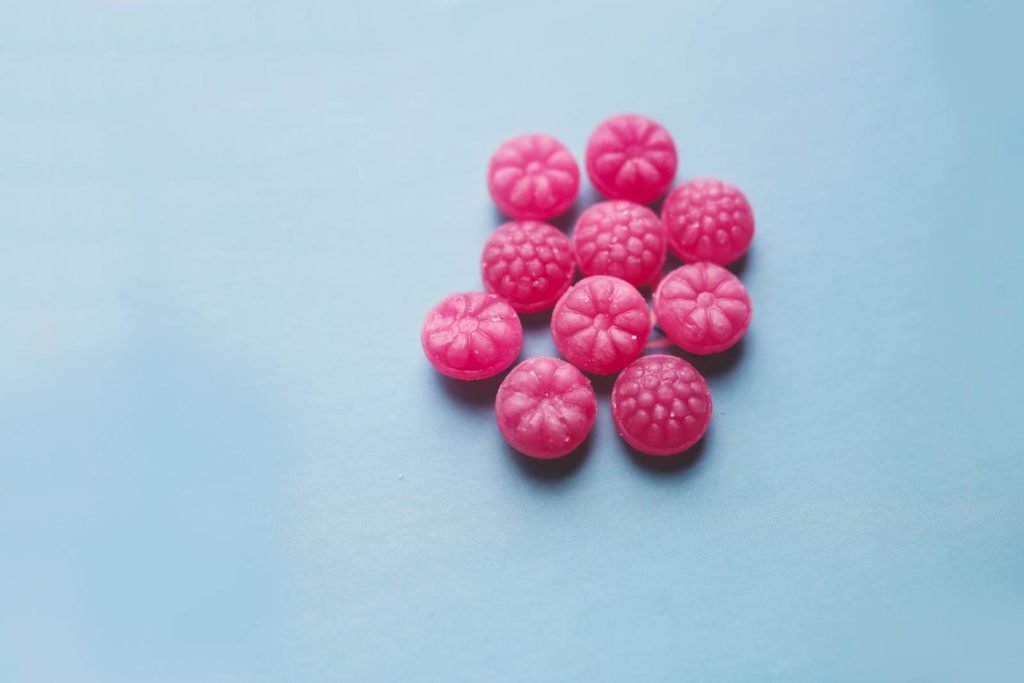 Sweet pink candies